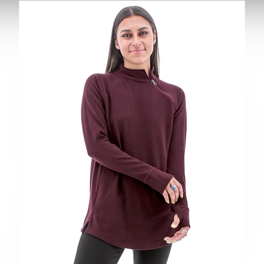 Tahari Maroon Half-Zip Pullover - image 1